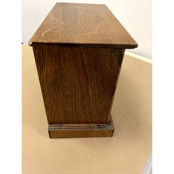 Vintage Wood Jewelry Box Floral Tapestry  3 drawers Necklace Ring Carousel - Picture 9 of 11